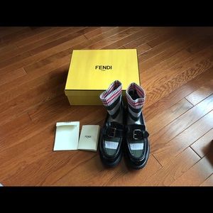 Fendi 2017AW buckle strap Oxford socks shoes 38.5